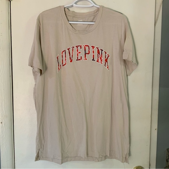 PINK Victoria's Secret Tops - Victoria's Secret Pink T-shirt Tees Top Beige Crew Neck Large LOW PRICE!